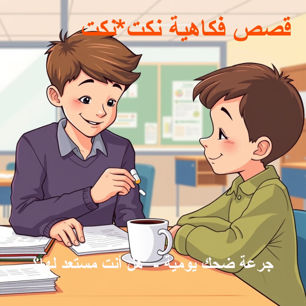 صورة توضيحية لموقف التلميذ والمعلمة الكوميدي